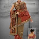Multicolor Georgette & Net saree with BP.