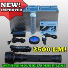 35 Watt Rechargeable HID Flashlight 2500 LM +Amber Lens