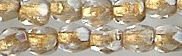 Crystal Gold Lined Fire Polish 3mm