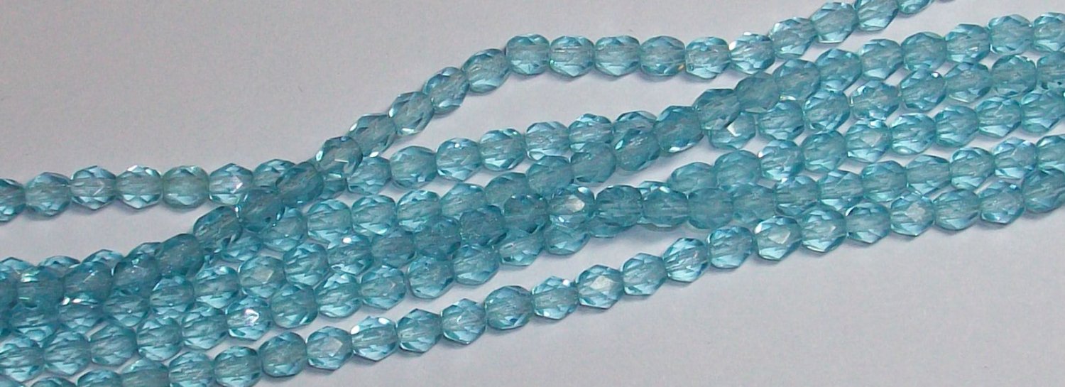 Light Blue Firepolish 4mm