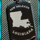 New Orleans Lousiana Dog tag and Chain