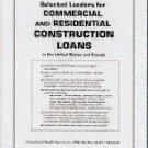 Selected Lenders for Commercial and Residential Construction Loans in the U.S. and Canada