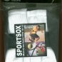 Mens 6 pair SPORTSOX White Crew Socks