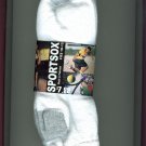 Men's SPORTSOX White w/Grey Hell & Toe Ankle Crew Socks 3 pr.
