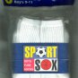 Boys Sport Sox  White Crew Socks 9-11