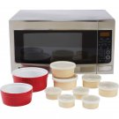 LaCuisine 18pc Microwave Stoneware Set Oven Safe up to 425°F