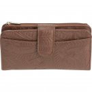 Brown Leather Ladies Wallet with Space for Credit Cards and Bills