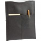 Solid Cowhide Leather Tablet Computer Sleeve with Exterior Pocket