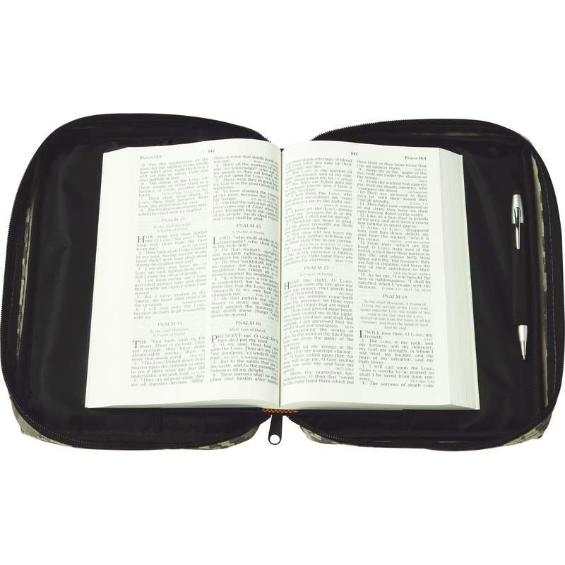 Digital Camouflage Bible Cover with Hand Strap and Pen Holder