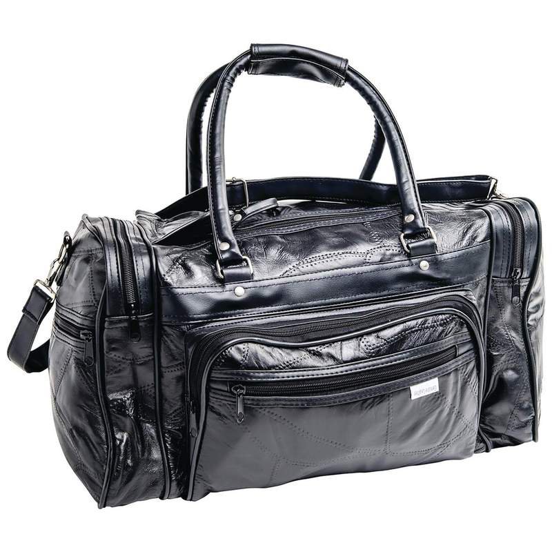 Embassy Genuine Leather 17" Tote Bag with Zippered End Saddlebags Out