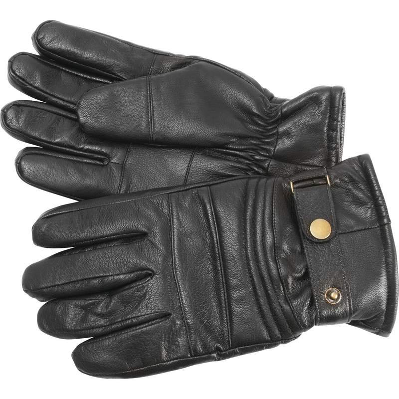 Solid Goat Leather Insulated Motorcycle Gloves - Size Medium