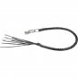Black Genuine Cowhide Leather Bike Whip with Quick-Release Clip