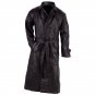 Giovanni Navarre Italian Stone Design Leather Trench Coat- Size Medium