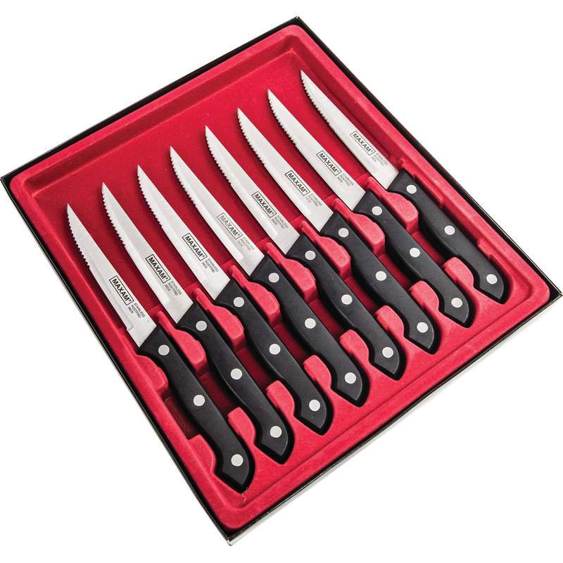 Maxam 8pc Steak Knife Set with DishwasherSafe Polypropylene Handles