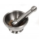 HealthSmart Stainless Steel Mortar and Pestle with Non-Skid Bottom