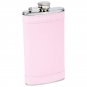 Maxam 6oz Stainless Steel Flask with Screw-Down Cap and Pink Wrap