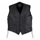 Buffalo Leather Vest With Conceal Carry Gun Pockets - Size 2X