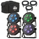 ADJ Products MEGA FLAT TRI PAK PLUS WITH DMX Cables and Padded Soft Bag