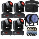 (4) American DJ Inno Pocket Spot LED. W/ bags + DMX 15FT + 2 Talent LP64LED