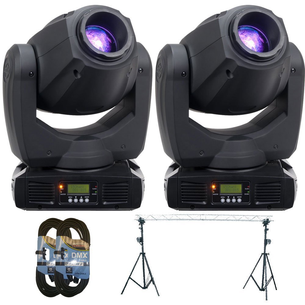 (2) ADJ Products Inno Spot Pro LED Powered Moving Head. W/ Triangular ...