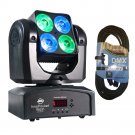 ADJ Products Inno Pocket Wash Mini Moving Head With Bright 40-Watts LED Power. W/ 1 DMX Cables.