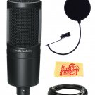 Audio Technica AT2020 Condenser Studio Microphone Bundle with Pop Filter and XLR Cable