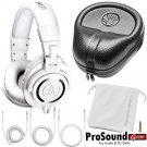 Audio-Technica ATH-M50xWH (White) Free Cables, Bag and Slappa Case (SL-HP-07)