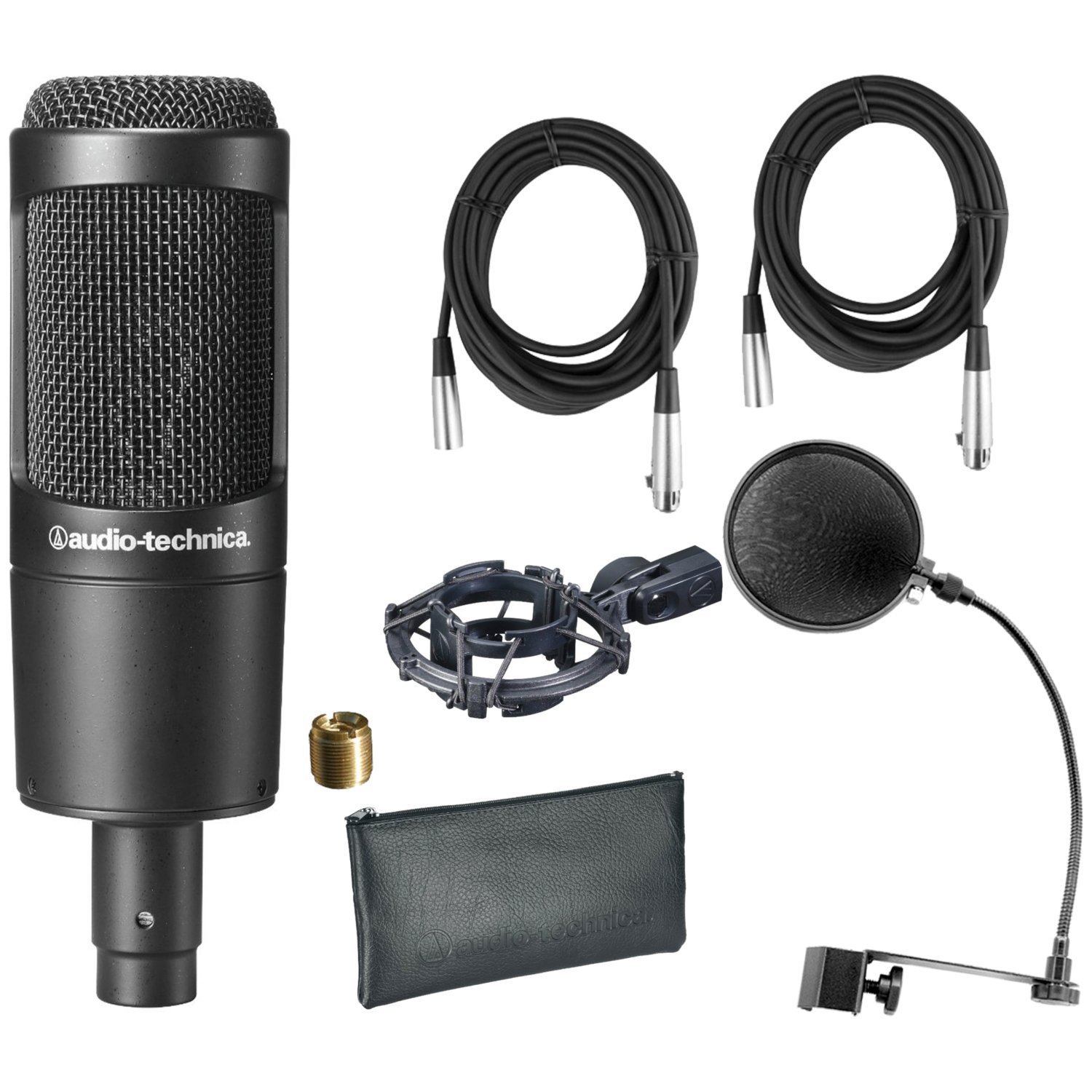 Audio Technica AT2035 W/Shock Mount , Pop Filter, and (2) 20' XLR ...