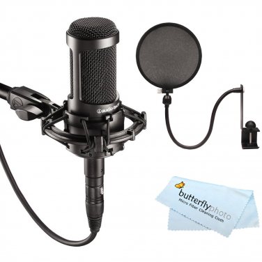 Audio-Technica AT2035 Large with Pop filter + ButterflyPhoto MicroFiber Cleaning Cloth