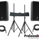 Electro-Voice ZLX-15P 15" 2-Way / (2) Xlr to Xlr Cables 20ft ea / (Pair) Speaker Stand w/ Bag /