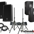 Electro-Voice ZLX-15P 15" 2-Way (2) ZLX15P Cover / (2) Xlr to Xlr Cables 20ft ea + Stand