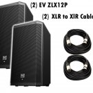 Electro-Voice ZLX-12P 12" 2-Way Powered Loudspeaker / (2) Xlr to Xlr Cables 20ft ea