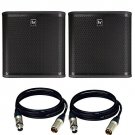 Electro-Voice ZXA1 Sub 12" (PAIR) Powered Subwoofer. W/ 2 XLR Cables.