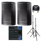 JBL PRX715 15-Inch Two-Way. With Yamaha MG10XU, Stand and XLR Cables.