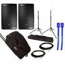JBL EON615 Powered 15"  w/ Gator GPA-712LG + Speaker Stand Pair, XLR Cables & Cable Ties