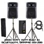 (Pair) KALO 215ABT 15" Active/Powered DJ/PA (2) XLR CABLE 15FT - (2) Heavy Speaker Stand W/ Bag