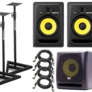 KRK RP8G3-NA Rokit 8 Generation 3 (Pair) + KRK K10S + Stands (Pair) + (4) XLR Cables 18ft