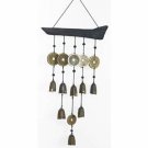 Chinese Bell Wind Chime - Brass & Wood