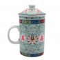 Porcelain Tea Cup - Strainer - Traditional - Green