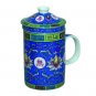 Tea Cup w/Strainer - Traditional - Blue