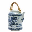 Tea Pot - Porcelain - Blue and White Dragon