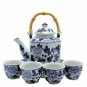 Porcelain Tea Set BW - 6 Sided