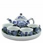 Porcelain Tea Set - Blue and White -Round