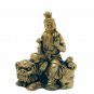 Kwan Yin on Fu Dog - Brass - 2.5 inch