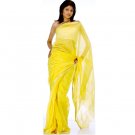 Yellow Maheshwari Sari with Golden Thread Weave on Border