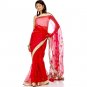 Bridal Red Chanderi Sari with All-Over Golden Bootis