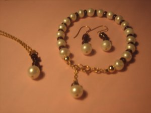 Pearl/Garnet set.