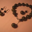 Fire Agate/Black Onyx set.