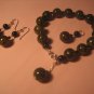 Fire Agate/Black Onyx set.