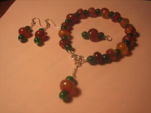 Carnelian/Green Jade set.